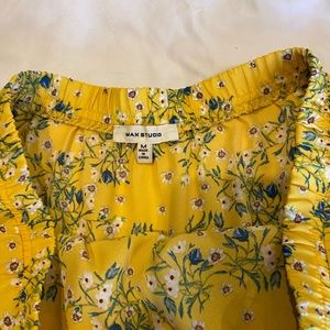 Yellow floral A line skirt